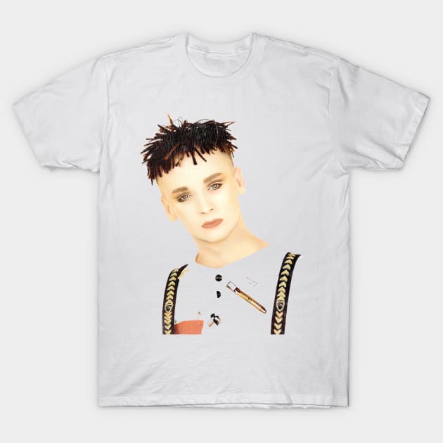 Vintage Style 80s Boy George Fan Art Design T-Shirt by DankFutura